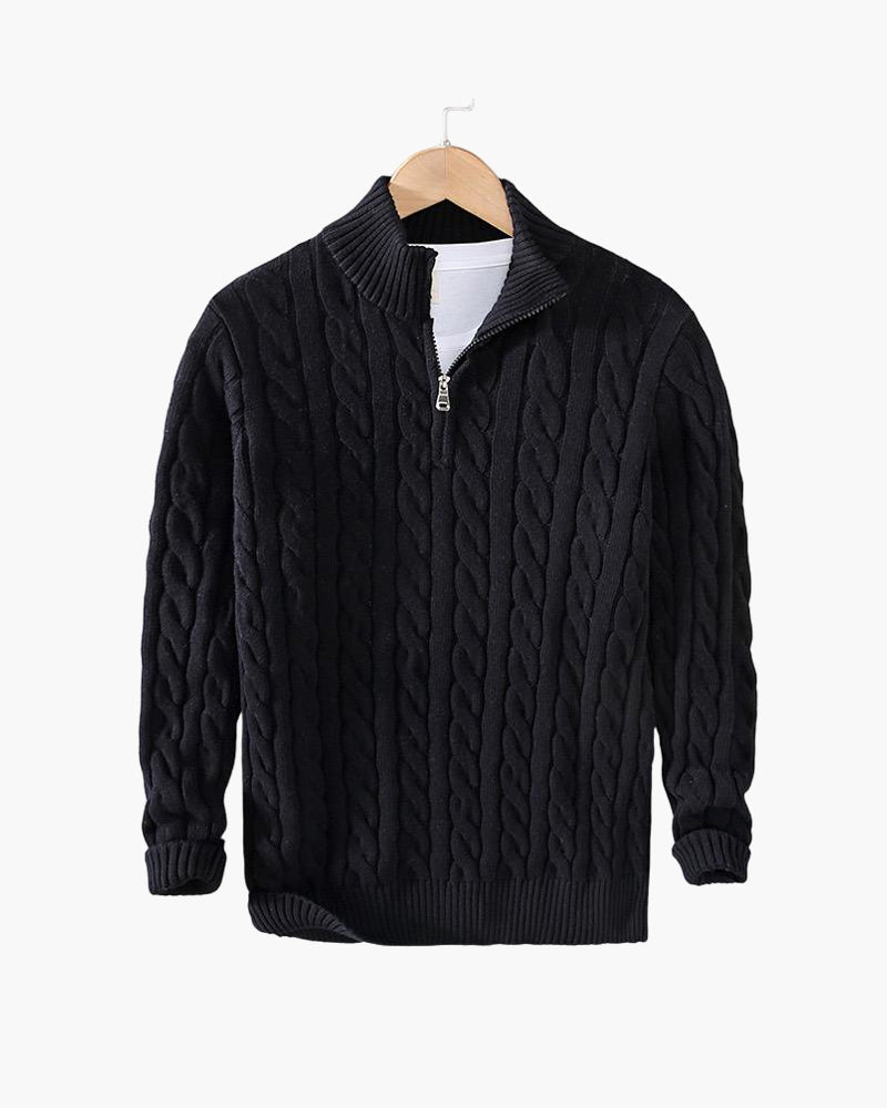 TAEBAEK Zipped Cable Sweater