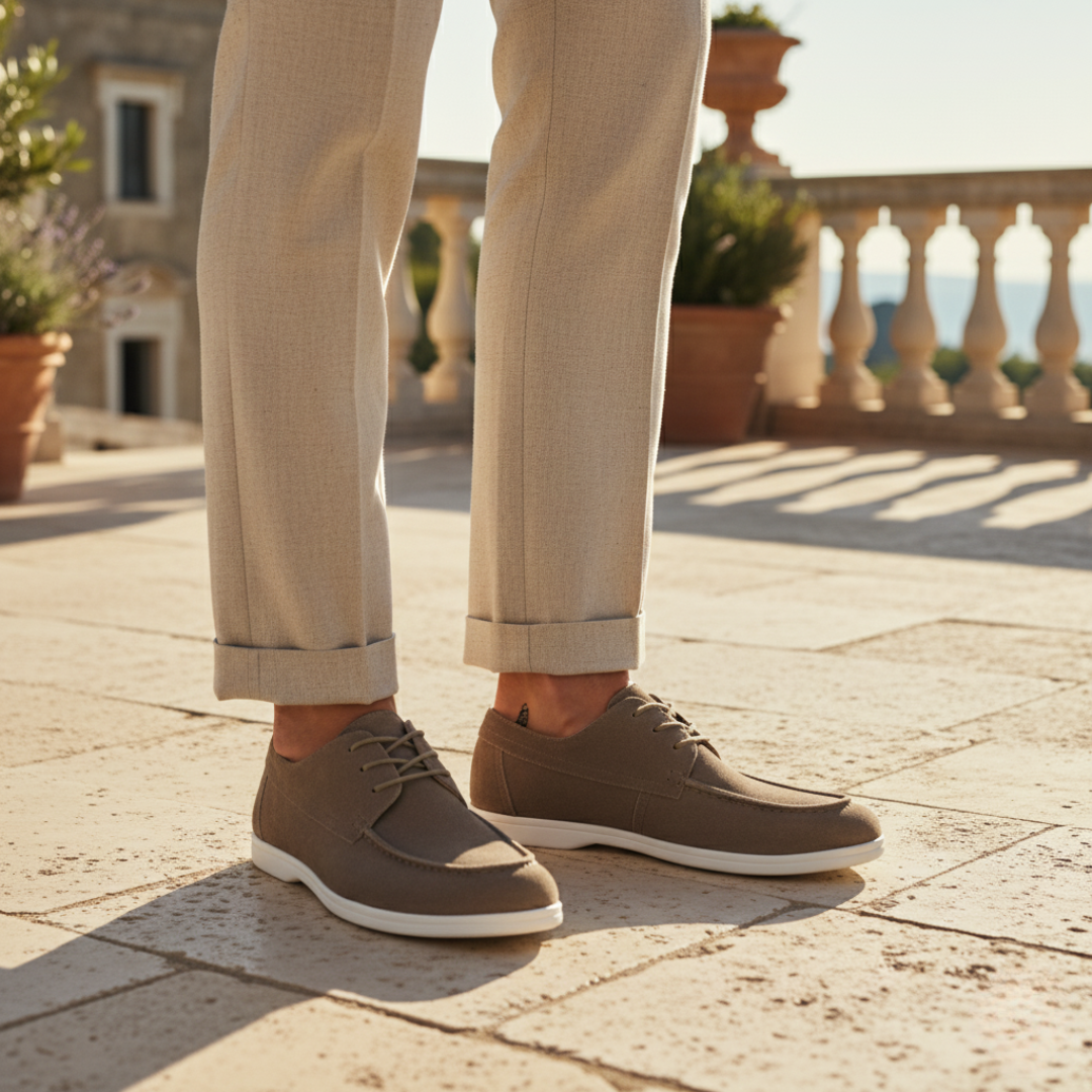 Scarpe stringate in pelle scamosciata premium